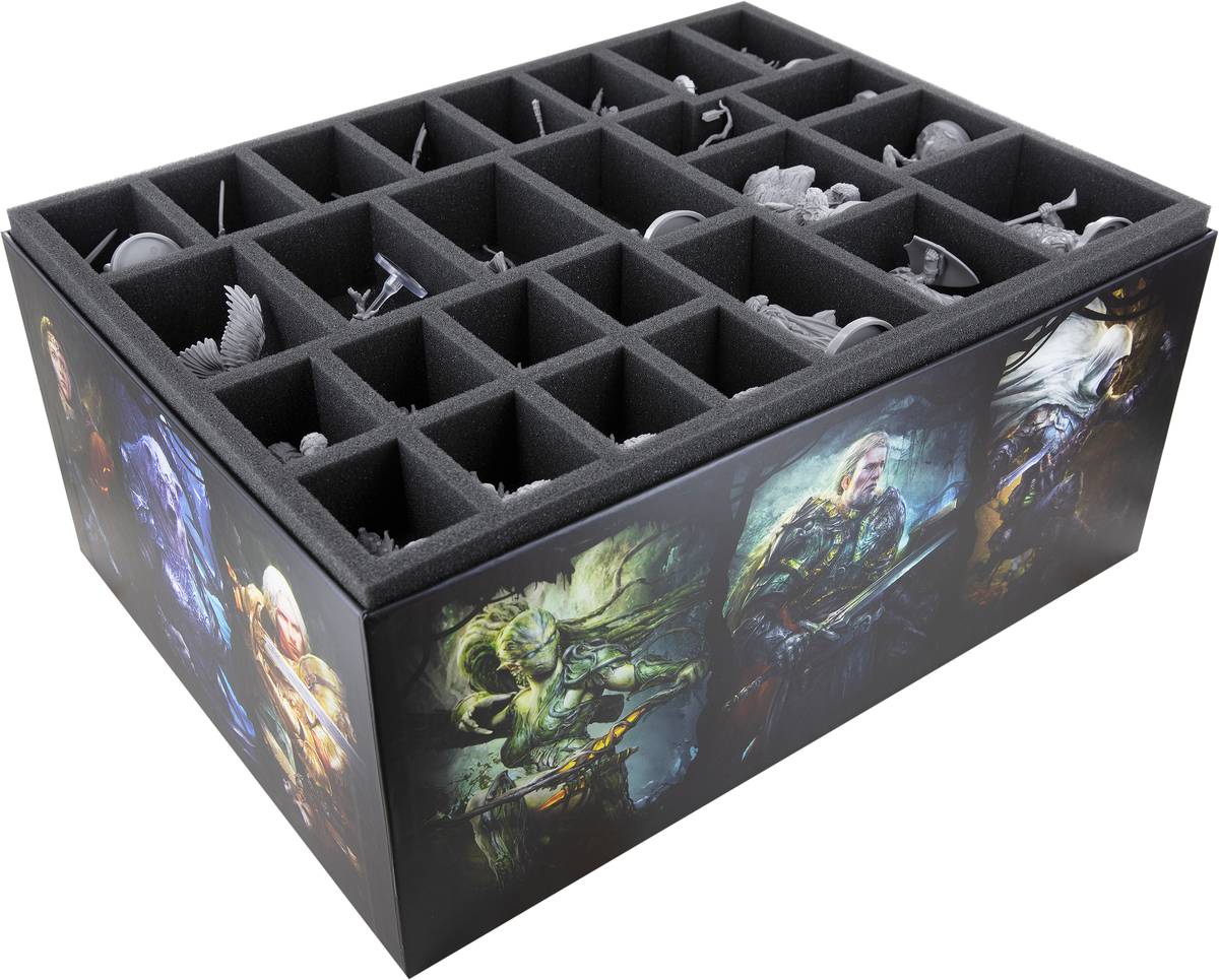 Set Di Schiuma Feldherr Per Il Gioco Da Tavolo This War Of Mine. Contiene 2 Vaschette Con Scomparti Per Miniature, Carte, Gettoni E Dadi, E Un Topper. Protegge E Organizza Il Materiale.