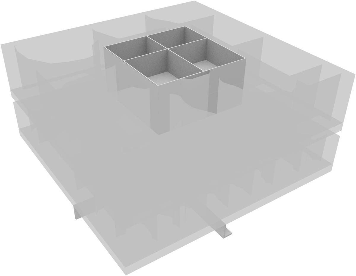Grid Organizer Boxen 3 Teile, Grau
