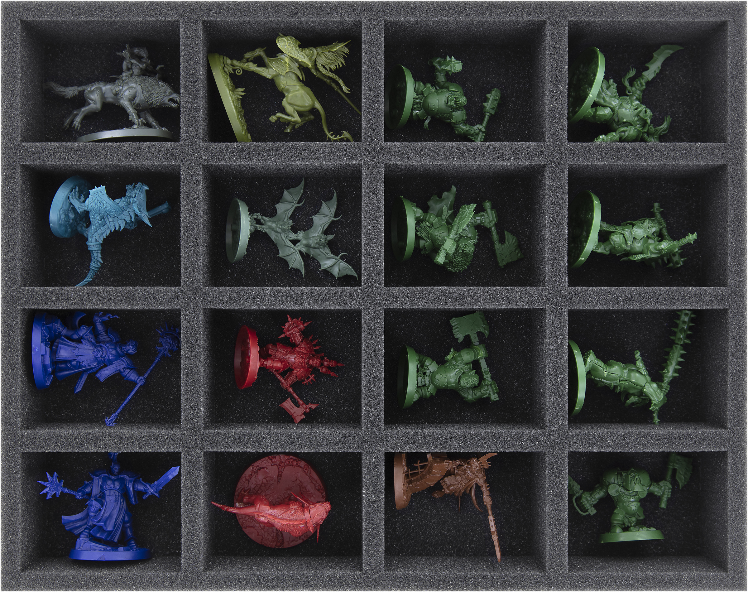 Plateau En Mousse Feldherr Pour Flames Of War - 8 Compartiments Grandes Bases - Densité 23 Kg/m³ - Fabriqué En Allemagne