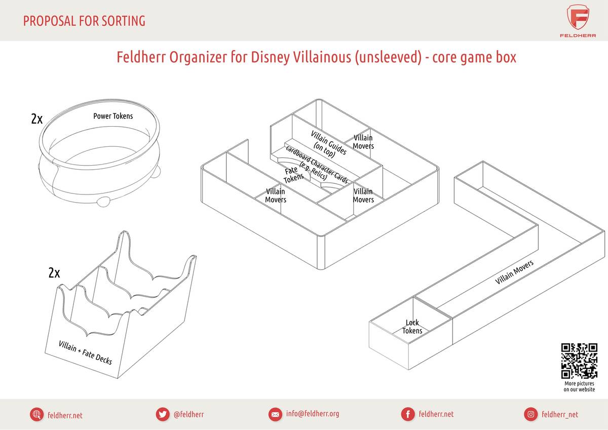 Feldherr Organizzatore + set di schiuma per Disney Villainous