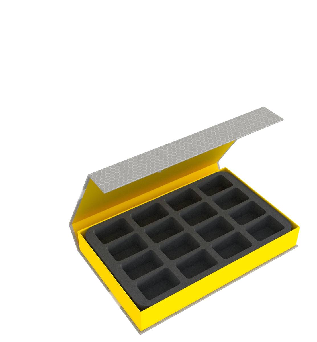 Feldherr Magnetic Box Gialla Per 20 Miniature Su Base 25mm - Schiuma Made In Germany