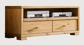 Massivholz Fernsehkommode mit Schubladen 120x51x43cm GULDBORG Kiefer massiv gelaugt geölt Casa de mobila Goslar