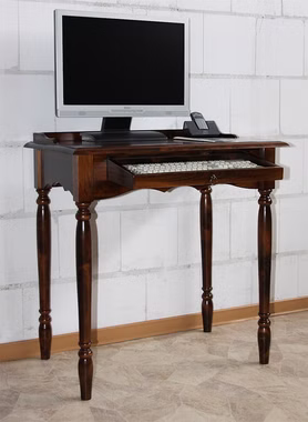 Sekretär 78x82x52cm VARESE Pappel Nussbaumfarben lackiert Massivholz Sekretär mit gedrechselten beinen 78x82x52cm VARESE Pappel massiv Braun nussbaumfarben Casa de mobila Goslar