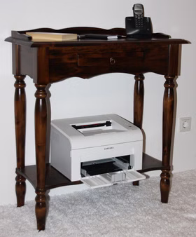 Telefontisch mit gedrechselten beinen 74x81x33cm VARESE Pappel massiv dunkelbraun kolonial lackiert Casademobila Goslar