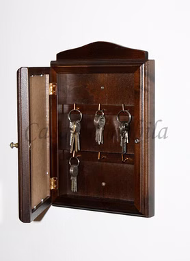 Schlüsselkasten 20x30x6cm DECOR Pappel massiv nussbaumfarben lackiert Schlüsselkasten 20x30x6cm DECOR Pappel massiv nussbaumfarben lackiert