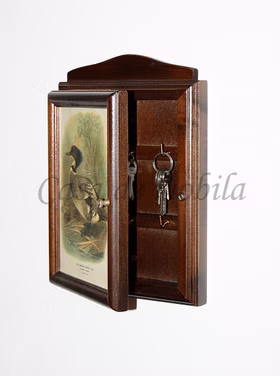 Schlüsselkasten 20x30x6cm DECOR Pappel massiv nussbaumfarben lackiert Schlüsselkasten 20x30x6cm DECOR Pappel massiv nussbaumfarben lackiert