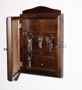 Schlüsselkasten 20x30x6cm DECOR Pappel massiv nussbaumfarben lackiert Schlüsselkasten 20x30x6cm DECOR Pappel massiv nussbaumfarben lackiert