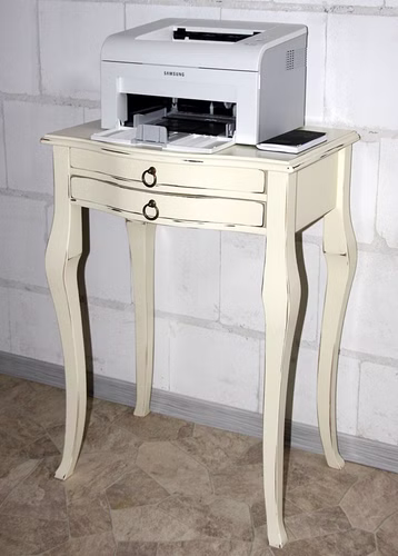 Massivholz Konsolentisch 57x80x40cm VENEZIA Pappel massiv creme antik shabby Casa de mobila Goslar