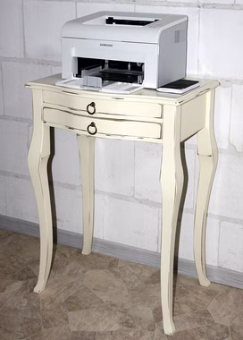 Massivholz druckertisch 57x80x40cm VENEZIA Pappel massiv creme antik Vintage lackiert Casa de mobila Goslar Massivholz druckertisch 57x80x40cm VENEZIA Pappel massiv creme antik Vintage lackiert Casa de mobila Goslar