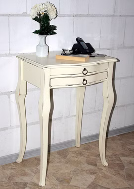 Massivholz Flurkonsole 57x80x40cm VENEZIA Pappel massiv creme antik Vintage lackiert Casa de mobila Goslar Massivholz Flurkonsole 57x80x40cm VENEZIA Pappel massiv creme antik Vintage lackiert Casa de mobila Goslar