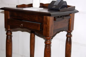 Telefontisch schmal mit schubladen 49x81x37cm Pappel massiv nussbaumfarben lackiert Casademobila Goslar Telefontisch schmal mit schubladen 49x81x37cm Pappel massiv nussbaumfarben lackiert Casademobila Goslar
