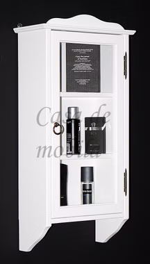Hängevitrine 38x77x18cm DECOR Pappel massiv weiß lackiert