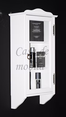 Hängevitrine 38x77x18cm DECOR Pappel massiv weiß lackiert