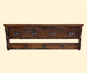 Holz Wandgarderobe Hängegarderobe kolonial mit Hutablage