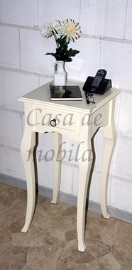 echtholz beistelltisch telefontisch mit schublade creme lackiert line massiv echtholz beistelltisch telefontisch mit schublade creme lackiert line massiv
