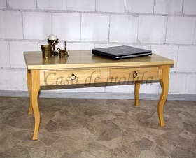 Couchtisch 98x50x48cm VENEZIA Pappel massiv natur lackiert Massivholz Couchtisch mit schubladen VENEZIA Pappel massiv natur lackiert Casa de mobila Goslar