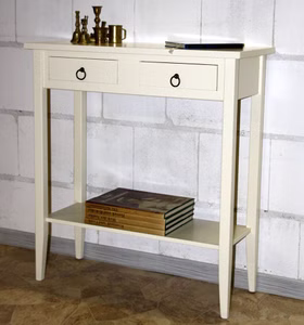 Schmaler Garderobentisch mit Schubladen und Ablage DECOR cremeweiss lackiert Casademobila Goslar