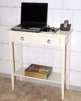 Arte Povera Wandtisch mit Schubladen und Ablage DECOR cremeweiss lackiert casademobila Goslar