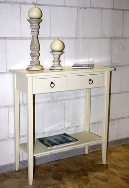 Wandtisch mit Schubladen und Ablage DECOR cremeweiss lackiert casademobila Goslar