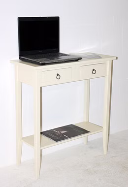 Schmaler Konsolentisch mit Schubladen und Ablage DECOR cremeweiss lackiert Casademobila Goslar