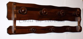 Garderobenleiste 98x31cm DECOR Pappel massiv nussbaumfarben lackiert