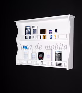 Massivholz Hängende regal bad 80x60x15cm Pappel massiv weiß lackiert Casa de mobila Goslar