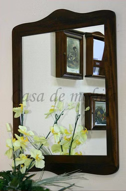 Wandspiegel 58x78x3cm DECOR Pappel nussbaumfarben lackiert Wandspiegel 58x78x3cm DECOR Pappel nussbaumfarben lackiert