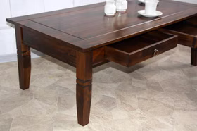 Massivholz Sofatisch mit schubkasten DECOR Braun kolonial nussbaumfarben casademobila Goslar Massivholz Sofatisch mit schubkasten DECOR Braun kolonial nussbaumfarben casademobila Goslar