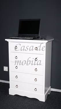 Schubladenkommode Decor 60x84x35cm, Pappel massiv weiß lackiert Massivholz Flurschrank mit schubladen 60x84x35cm Pappel massiv weiß lackiert Casa de mobila Goslar