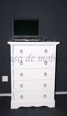 Schubladenkommode Decor 60x84x35cm, Pappel massiv weiß lackiert Massivholz Anrichte mit schubladen 60x84x35cm Pappel massiv weiß lackiert Casa de mobila Goslar