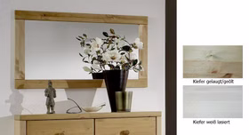 Wandspiegel mit Holzrahmen 100x60x3cm GULDBORG Kiefer massiv Spiegel mit Holzrahmen 100x60x3cm Kiefer massiv gelaugt geölt oder weiß lasiert Casa de Mobila Goslar