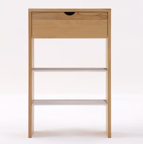 Massivholz Schuhregal mit schublade und Ablage 50x78x36cm TAKE IT Kernbuche massiv natur geölt Casa de mobila Goslar