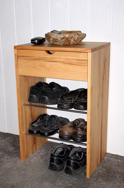 Massivholz Schuhkommode mit schublade und Ablage 50x78x36cm TAKE IT Kernbuche massiv natur geölt Casa de mobila Goslar