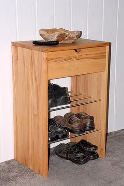 Schmale Schuhschrank mit schublade und Ablage 50x78x36cm TAKE IT buche massiv natur geölt Casa de mobila Goslar