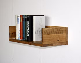 casa de mobila goslar schmaler Hänge-bücherregal 50x14x22cm TAKE IT Wildeiche massiv natur geölt