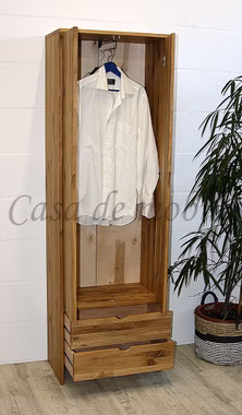 Garderobenschrank 2-türig schmal TAKE IT Eiche Wildeiche massiv geölt Casa de mobila Goslar
