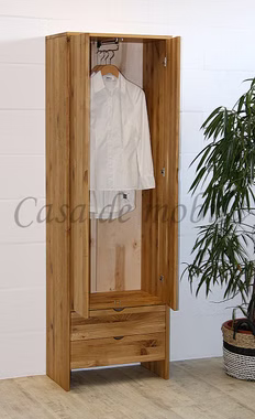 Massivholz Dielenschrank mit schubladen schmal TAKE IT Eiche Wildeiche massiv geölt Casa de mobila Goslar