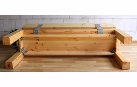 Sitzbank 160x86x47cm GULDBORG Kiefer massiv gelaugt geölt