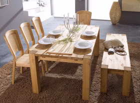 Sitzbank 160x48x43cm GULDBORG Kiefer massiv gelaugt geölt