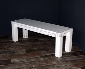 Sitzbank 160x48x43cm GULDBORG Kiefer massiv weiß lasiert
