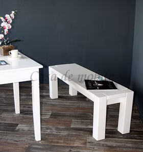 Sitzbank 160x48x43cm GULDBORG Kiefer massiv weiß lasiert Sitzbank 160x48x43cm GULDBORG Kiefer massiv weiß lasiert