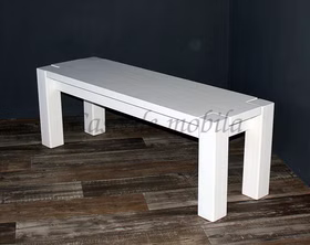 Sitzbank 140x48x43cm GULDBORG Kiefer massiv weiß lasiert