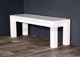 Sitzbank 140x48x43cm GULDBORG Kiefer massiv weiß lasiert