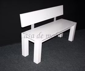 Sitzbank 160x86x47cm GULDBORG Kiefer massiv weiß lasiert