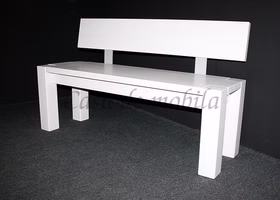 Sitzbank 140x86x47cm mit Rückenlehne Kiefer massiv weiß lasiert Sitzbank 140x86x47cm mit Rückenlehne Kiefer massiv weiß lasiert