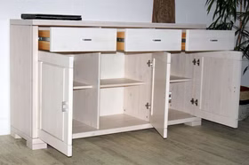 Kommode Sideboard 160x89x43cm GULDBORG Kiefer massiv weiß lasiert casademobila Kommode Sideboard 160x89x43cm GULDBORG Kiefer massiv weiß lasiert casademobila