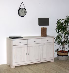 Echtholz Anrichte Kommode 160x89x43cm GULDBORG Kiefer massiv weiß lasiert casademobila Echtholz Anrichte Kommode 160x89x43cm GULDBORG Kiefer massiv weiß lasiert casademobila