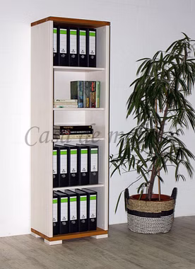 Massivholz Büroregal 53x178x39cm GULDBORG Kiefer massiv weiß lasiert kirschbaumfarben provence lackiert Casademobila Goslar