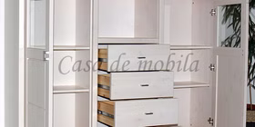 Massivholz Geschirrschrank 168x127x43cm GULDBORG Kiefer massiv weiß lasiert casademobila goslar