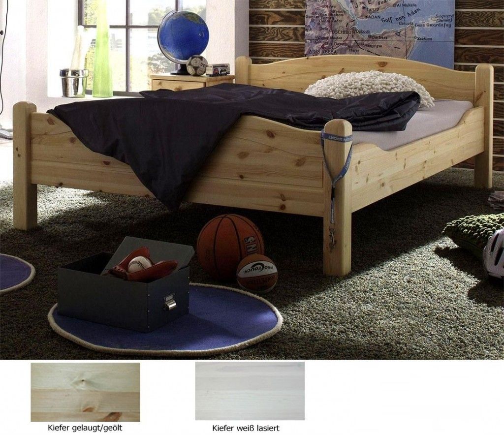 Massivholz Bett 140x200cm Kiefer Massiv Hohes Fussteil Doppelbett Holz Bettgestell Ebay